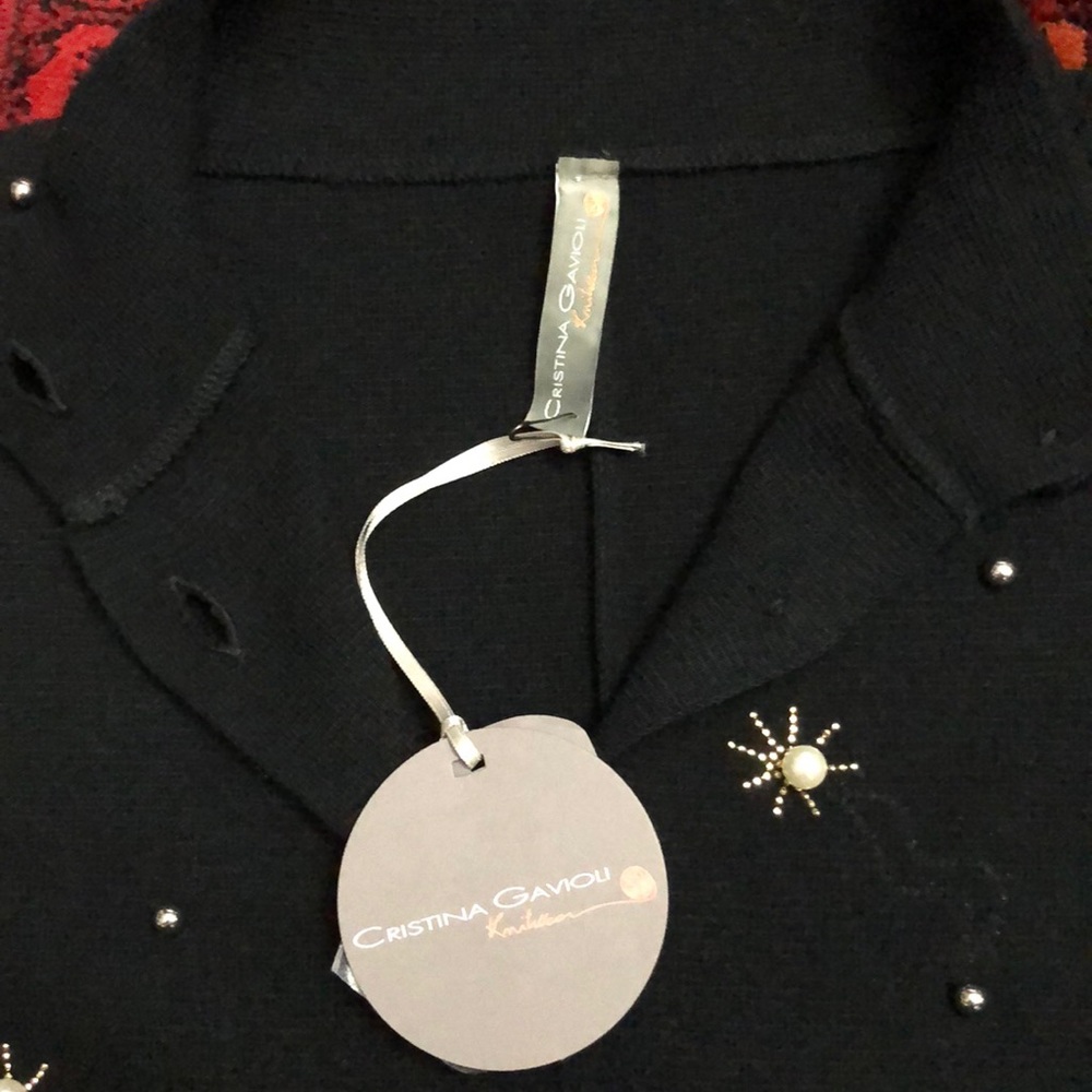 🌺NWT CRISTINA GAVIOLI CARDIGAN SIZE S - Picture 7 of 11